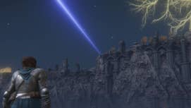 A character in Elden Ring, one of the best PS5 games, looking at a shooting star