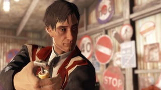 A character in Fallout: London injecting a stimpak.