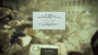 Smythe's Calling Card is shown in Fallout 4 mod, Fallout London